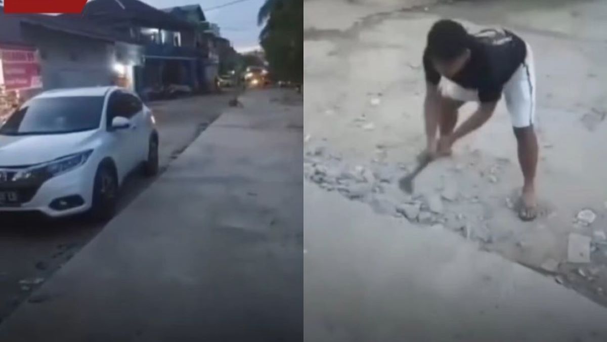 Viral Warga Kalimantan Utara Hancurkan Jalan yang Baru Dicor, Dinilai Terlalu Tinggi