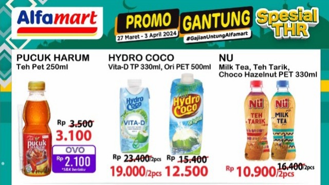 Diskon Produk Minuman dan Es Krim Spesial THR Alfamart, Periode 27 Maret Sampai 3 April 2024