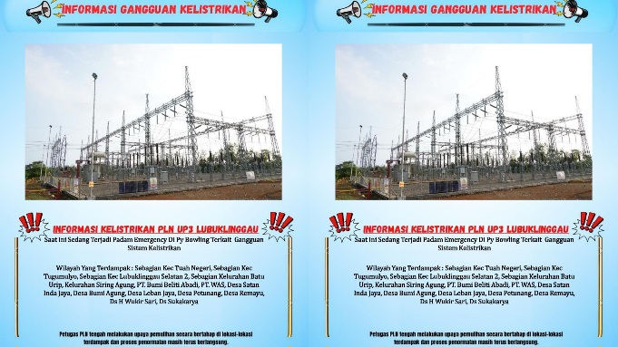 Blackout Sumatera, Listrik di Wilayah Musi Rawas Terpaksa Padam, PLN Sampaikan Permohonan Maaf