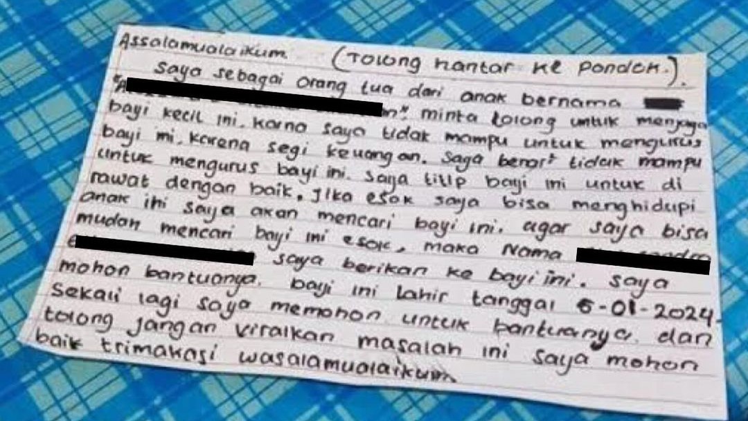 Miris, Pelajar 14 Tahun di Banyuwangi  Buang Bayinya, Meninggalkan Sepucuk Surat: Minta Dirawat