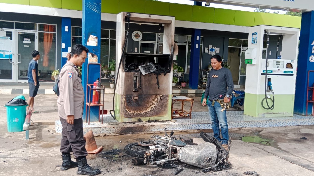 Penyebab Kebakaran SPBU Sukakarya Musi Rawas, Ternyata Emak-Emak Kendarai Suzuki Thunder