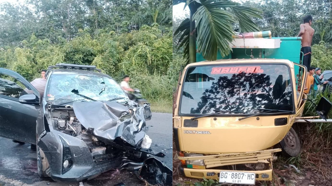 Tabrakan Truk vs Toyota Calya di Jalinsum Musi Rawas, 7 Luka-luka