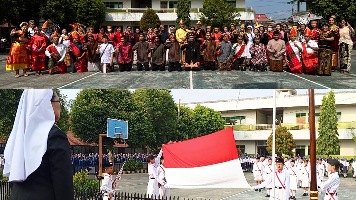 Sekolah Xaverius Lubuk Linggau Sukses Gelar Upacara HUT RI Ke-81: Kenakan Pakaian Adat Hadirkan Kolaborasi