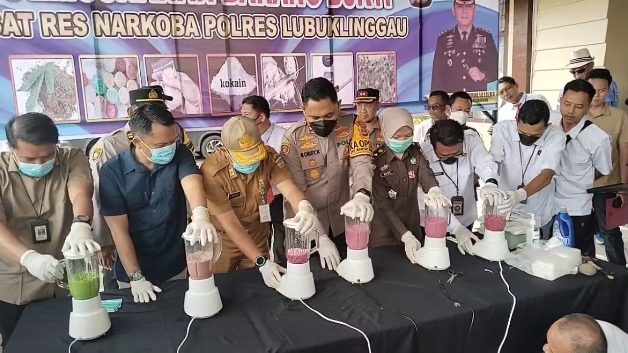 Polres Lubuk Linggau Blender Barang Bukti Narkoba, Pemkot Berikan Apresiasi