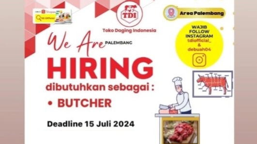 Info Lowongan Kerja Sebagai Butcher, Kirim Lamaran ke Toko Daging Indonesia Palembang