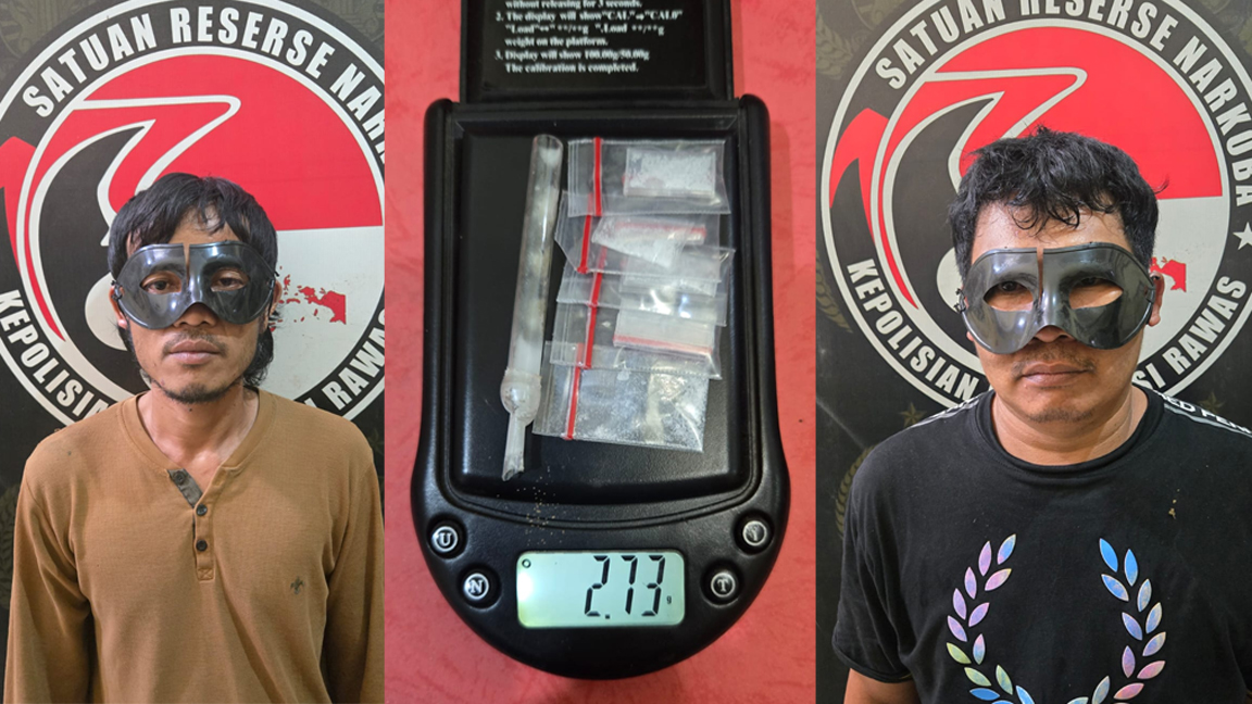 Tim Elang Musi Bekuk 2 Pengedar Sabu di Areal Perkebunan Sawit Musi Rawas 