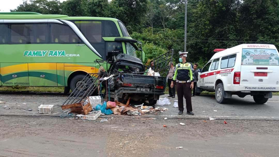 Bus Family Raya Ceria Vs Pick Up, Empat Tewas, ini Datanya