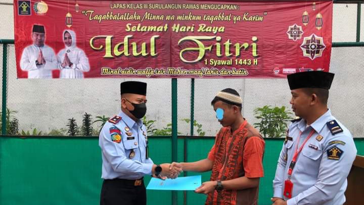 Berkah Idul Fitri, Lapas Kelas III Surulangun Rawas Berikan Remisi Kepada 171 WBP