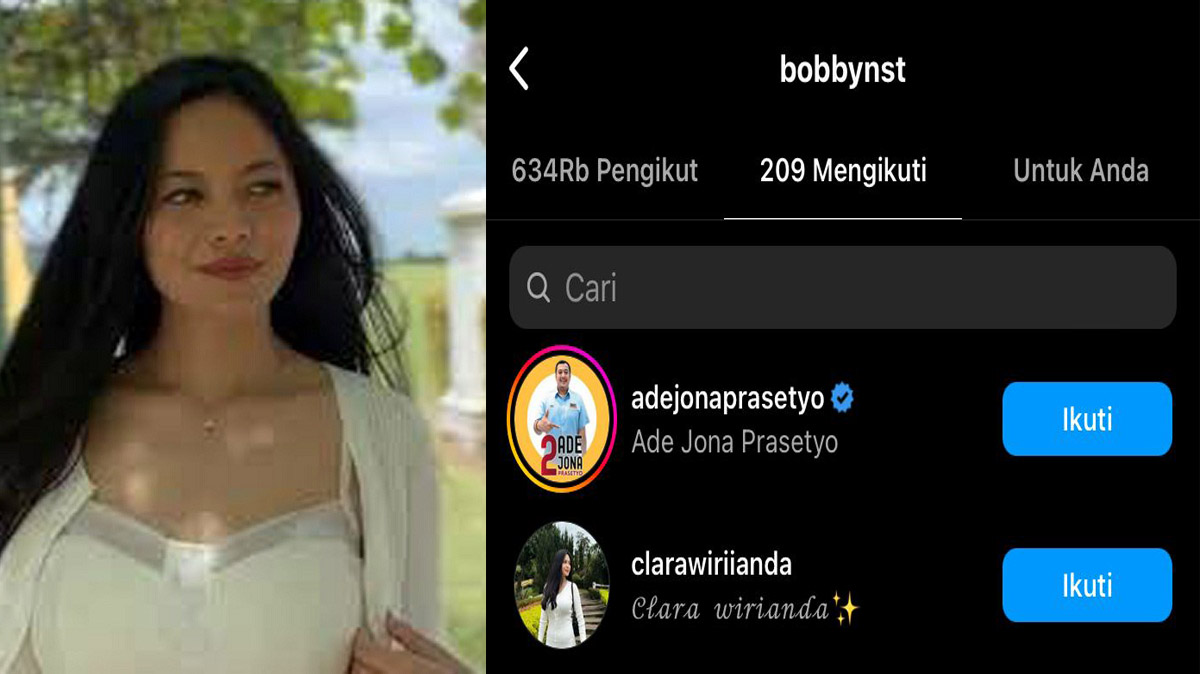 Clara Wirianda Pilih Bungkam Saat Diisukan Jadi Selingkuhan Bobby Nasution, Terciduk Netizen Saling Follow IG