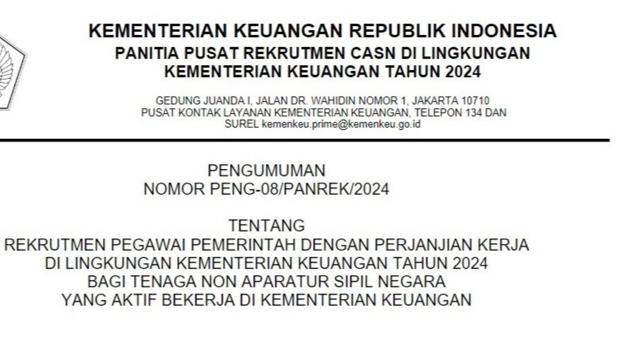 PPPK 2024 Tahap 2, Kemenkeu Siapkan Sejumlah Formasi, Cek Rinciannya Berikut!