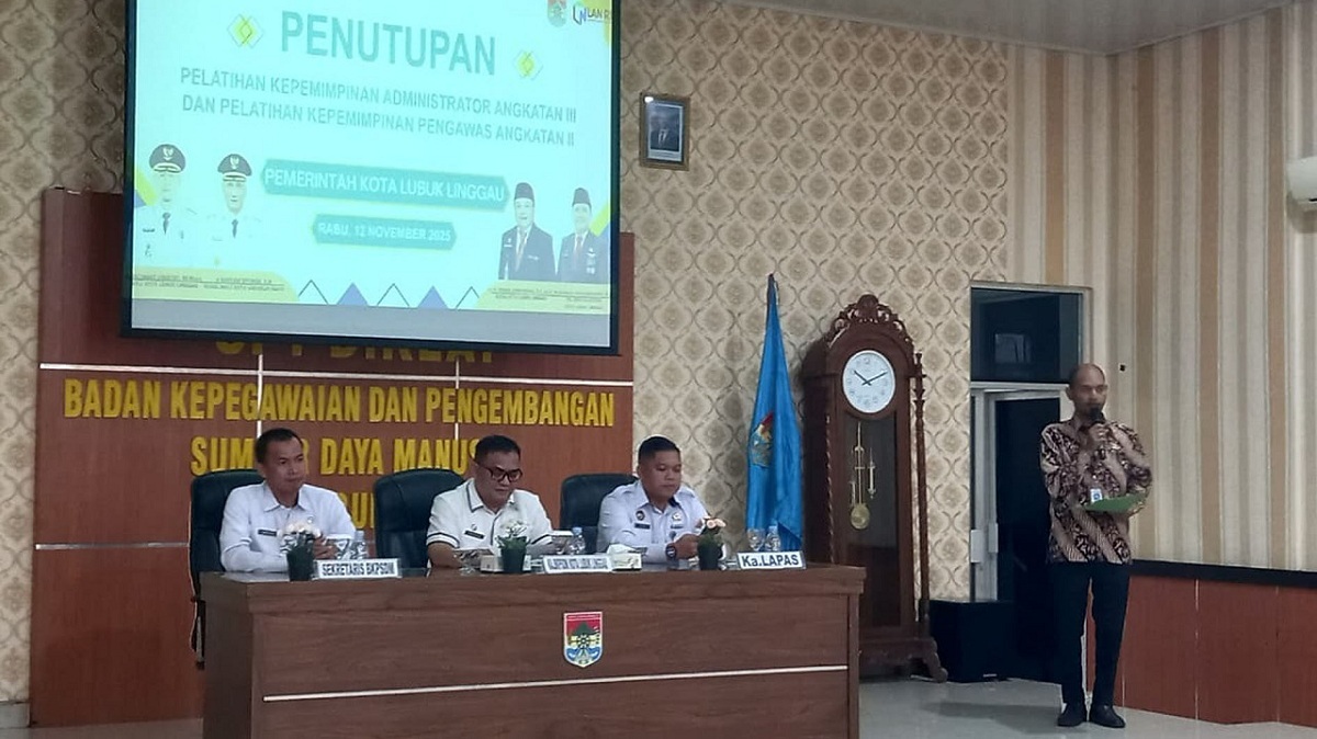 Ka. KPLP Lapas Lubuk Linggau Hadiri Penutupan Pelatihan Kepemimpinan di BKPSDM Kota Lubuk Linggau
