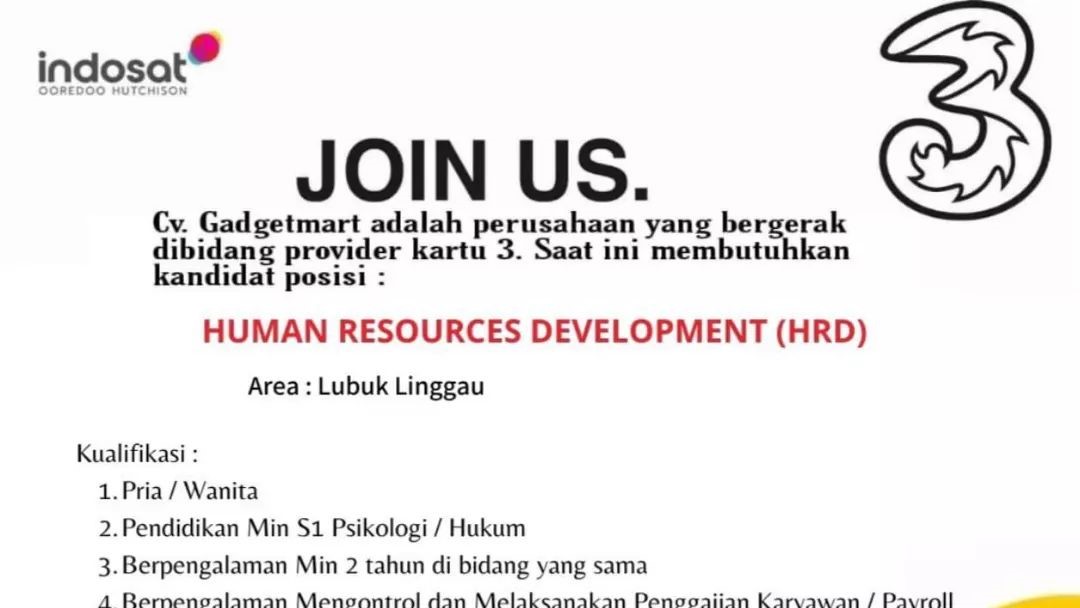 Info Lowongan Kerja Lubuklinggau, HRD CV Gadgetmart, September 2023