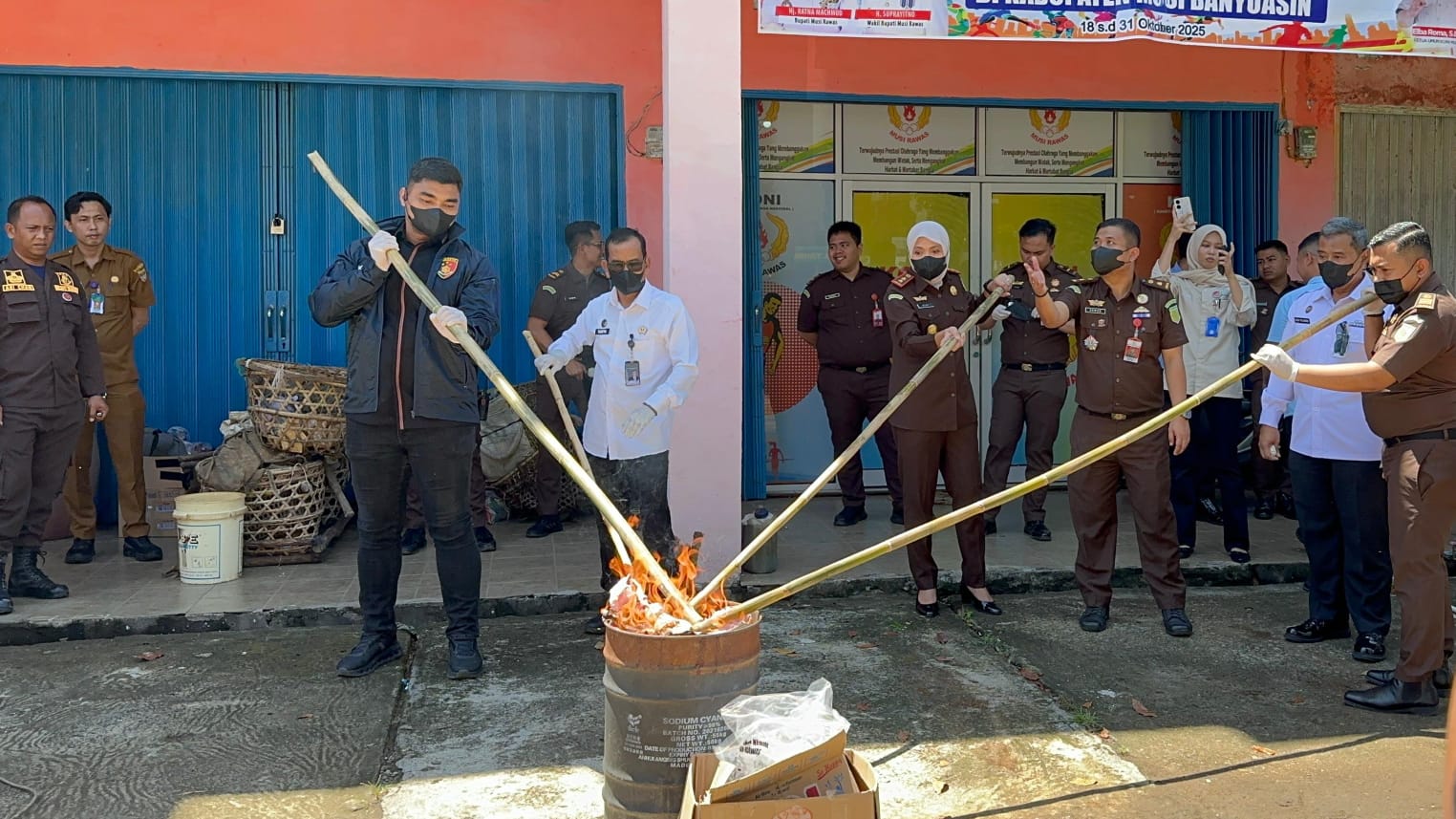 Lapas Narkotika Muara Beliti Hadiri Pemusnahan Barang Bukti Narkotika di Kejari Musi Rawas