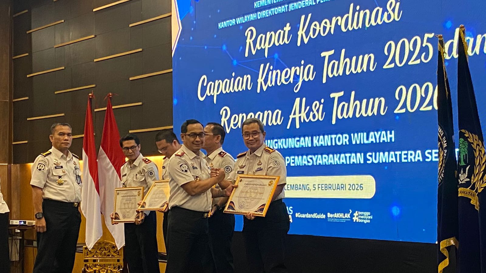 Rakor Ditutup, Lapas Lubuk Linggau Raih Penghargaan Pengamanan dan Intelijen Terbaik