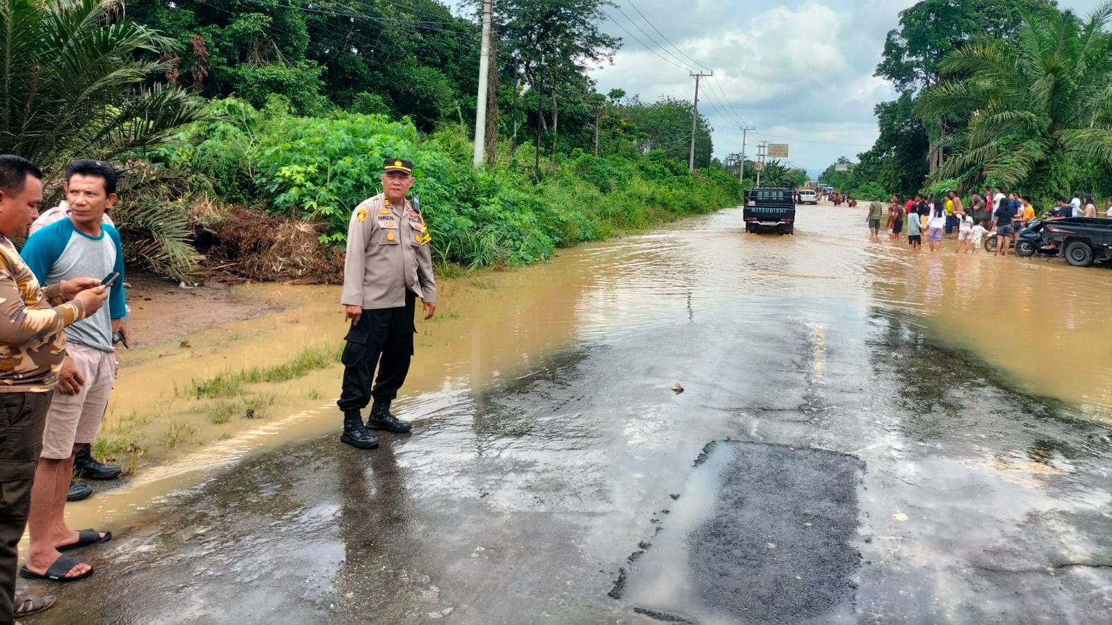 Banjir Genangi Jalinsum Musi Rawas yang Akan Dilintasi Presiden Jokowi