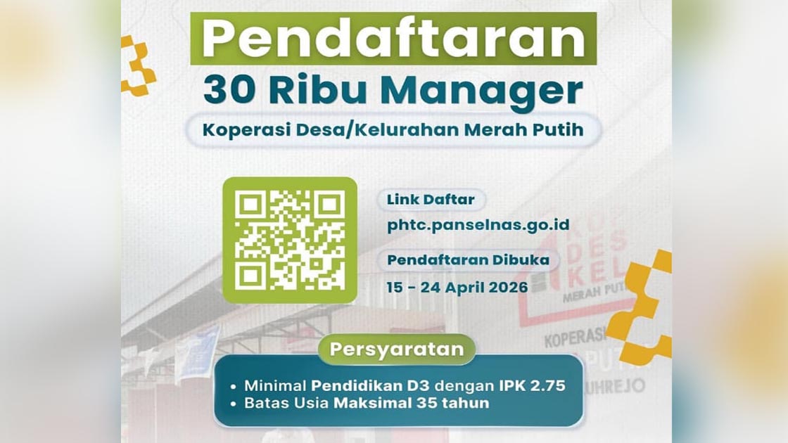 Link Pendaftaran Lowongan Kerja 30 Ribu Manajer Koperasi Merah Putih, Usia Maksimal 35 Tahun