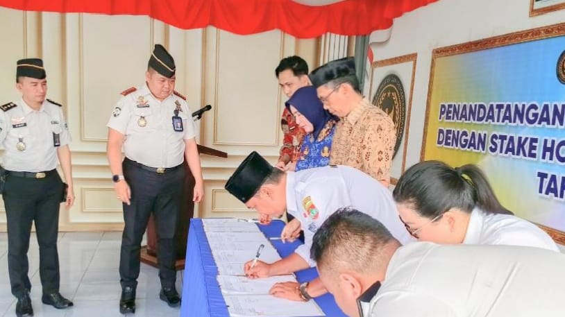 Kalapas Narkotika Muara Beliti Pimpin Penandatanganan Perjanjian Kerja Sama Bersama Stakeholder Pemasyarakatan
