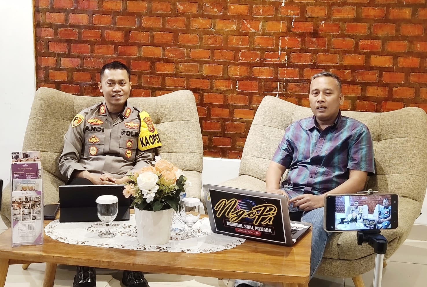 Bahas Persiapan Pilkada, Kapolres Musi Rawas Podcast NgoPi Bersama Linggau Pos Online