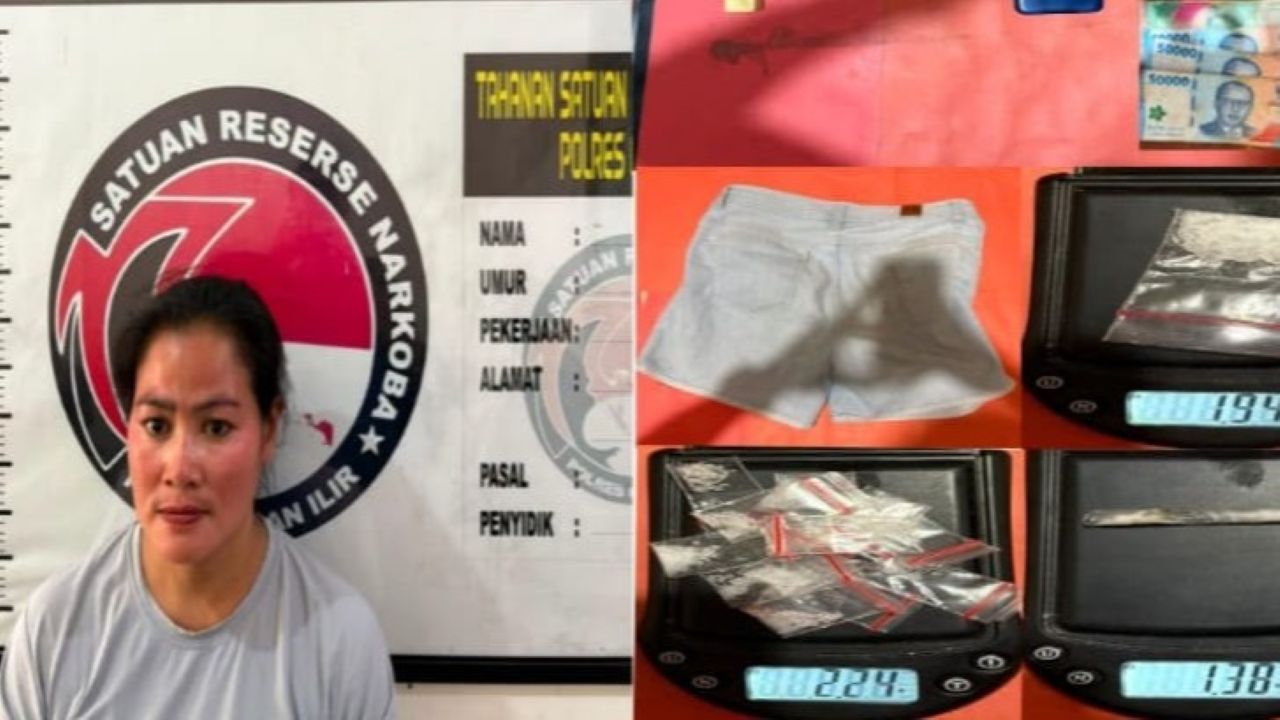 Seorang Perempuan Diamankan Bersama Puluhan Paket Narkotika Sabu Siap Edar di Ogan Ilir