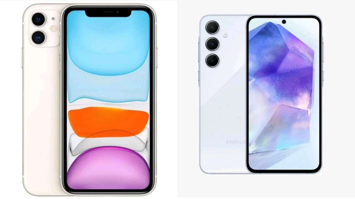 Duel Desain Aduhai, Handphone Samsung A55 Vs iPhone 11, Cek Perbandingan Spesifikasinya, Unggul Mana?