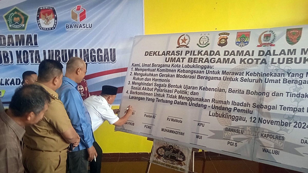 Calon Wakil Wali Kota Lubuk Linggau Imam Senen Hadiri Kegiatan FKUB Deklarasi Pilkada Damai