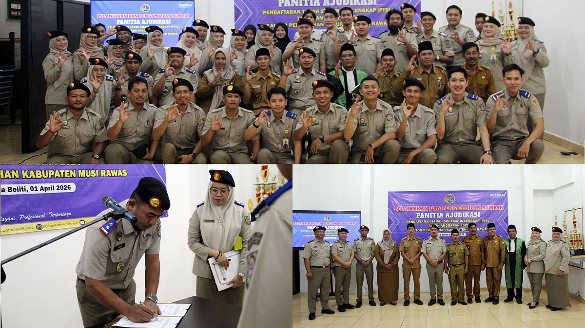 Pelantikan Panitia PTSL 2026 di Musi Rawas, Kepala Kantor Pertanahan Tekankan Integritas dan Profesionalisme
