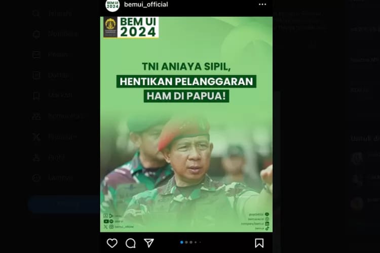 Kritik TNI Melanggar HAM, BEM UI Ditantang untuk Menggelar KKN di Papua, Simak Kronologi dan Alasannya