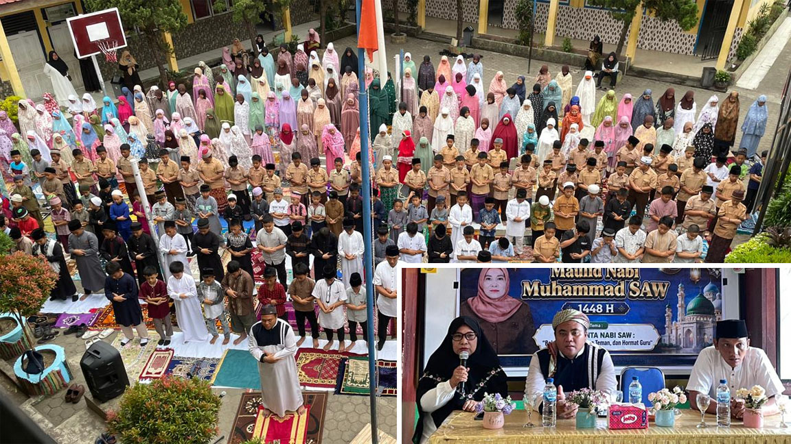 Peringatan Maulid Nabi di SD Negeri 42 Lubuk Linggau Diwarnai Sholat Istisqa Bersama