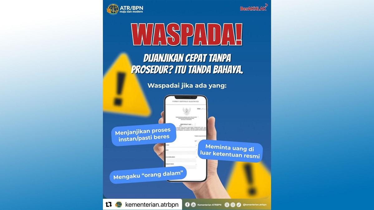 Waspada Modus Penipuan Mengatasnamakan Kementerian ATR/BPN