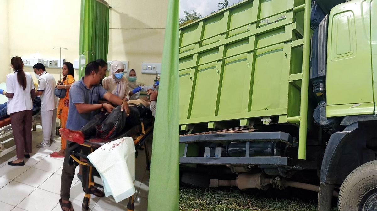 Truk Rem Blong di Jalinsum Musi Rawas Utara Sebabkan Pengendara Motor Putus Kaki
