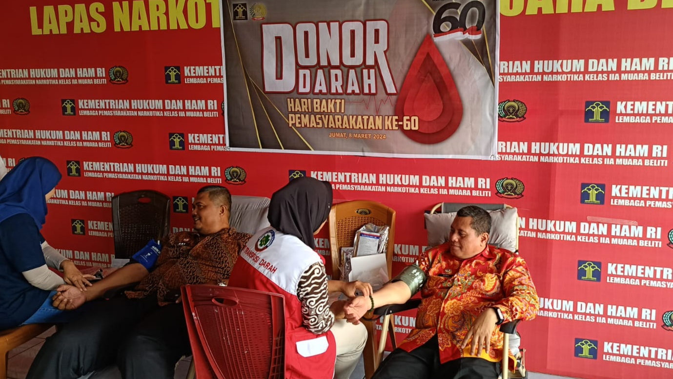 Sambut HBP ke-60, Lapas Narkotika Kelas IIA Muara Beliti Gelar Kegiatan Donor Darah