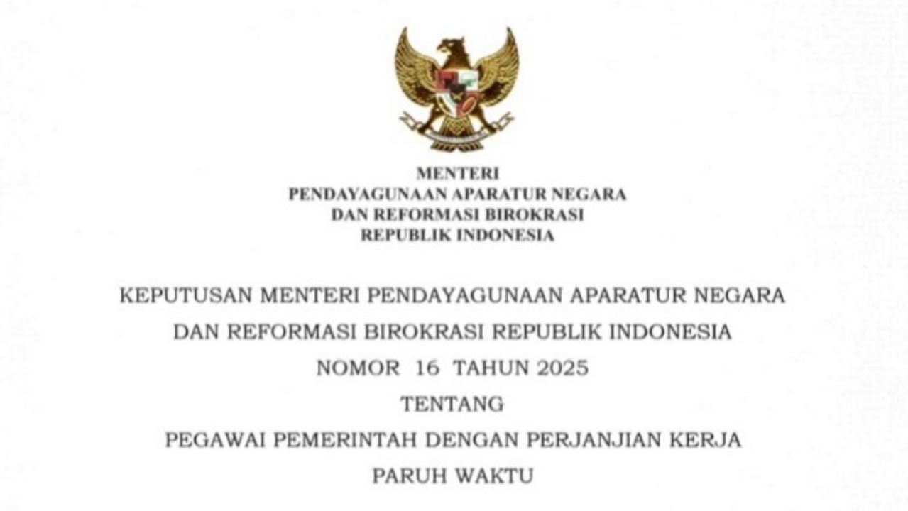 PPPK Paruh Waktu Wajib Tahu, Isi Keputusan Menpan RB No 16 Tahun 2025 Terkait Jabatan Hingga Masa Kontrak