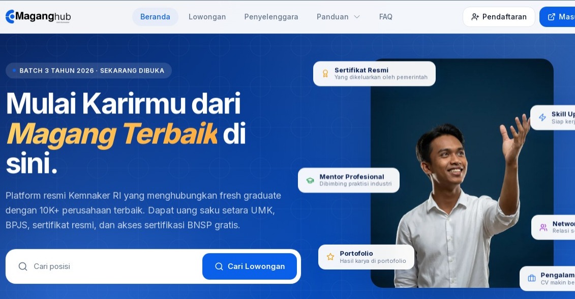 MagangHub Kemnaker Batch 3 Dibuka Hingga 4 November 2026, Ini Cara Daftarnya