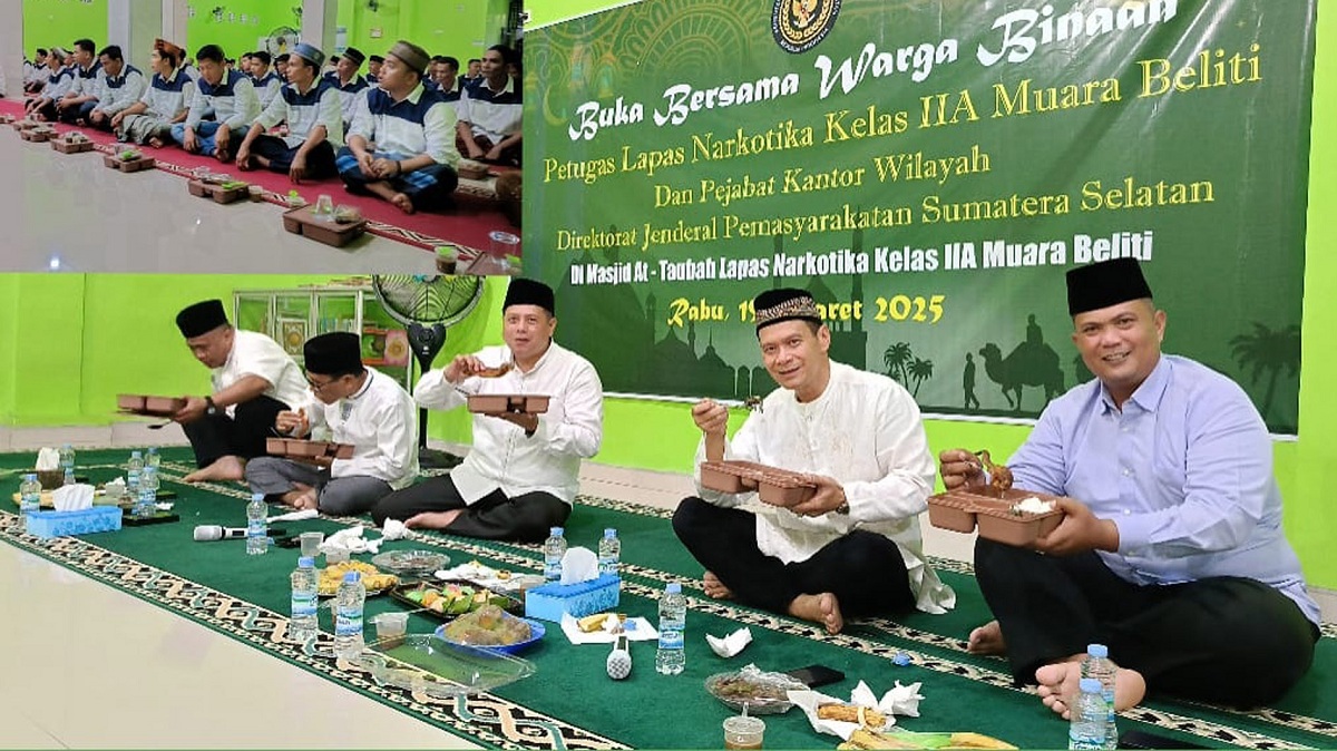 Hangatnya Kebersamaan, Petugas Lapas Narkotika Muara Beliti Gelar Buka Puasa Ramadan Bersama Warga Binaan