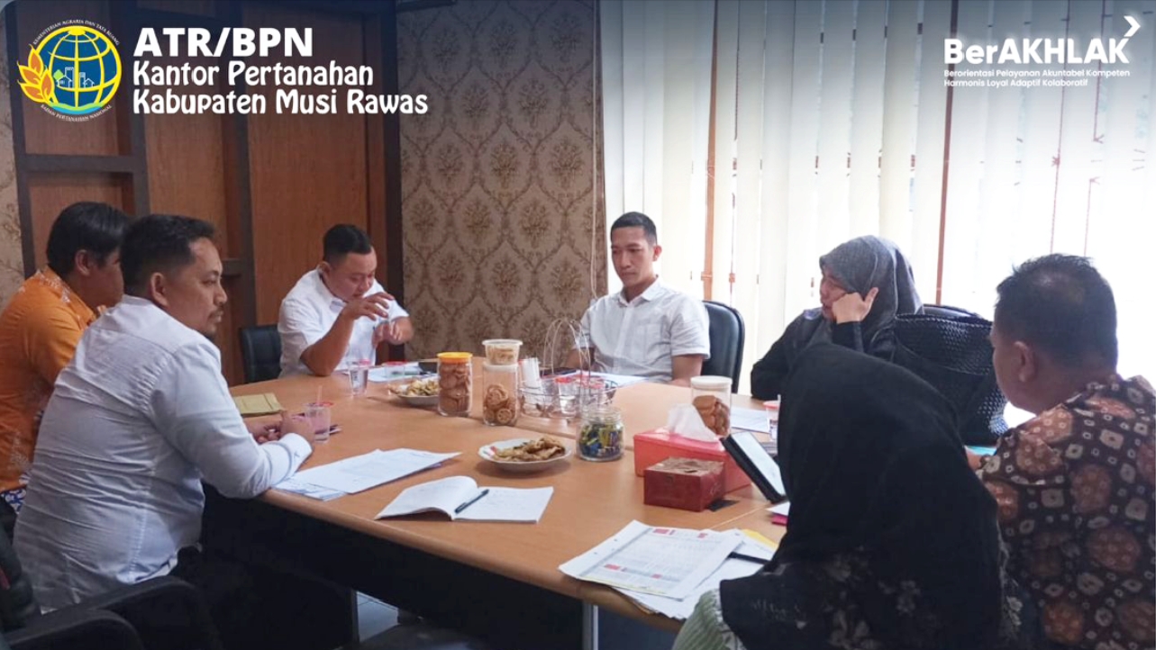 ATR/BPN Musi Rawas Gelar Rapat Pembahasan Progres Sertifikasi Aset Tahun 2024 dan 2025 Bersama Disperkim