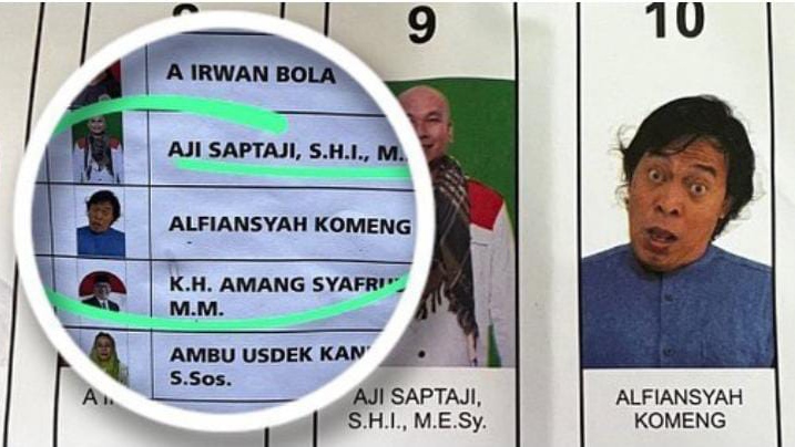 Viral, Warga Kaget Ada Foto Komeng di Surat Suara Pemilu 2024, Posenya Jadi Sorotan