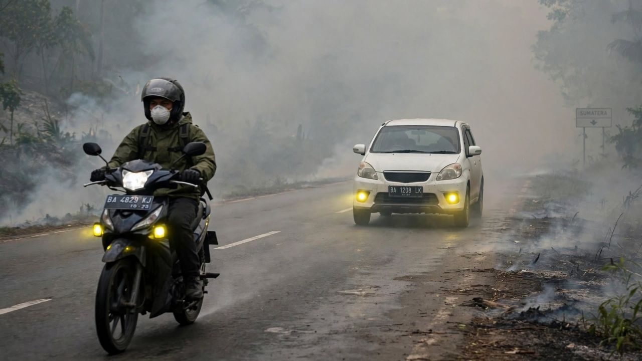Jangan Ngerem Mendadak, 9 Tips Berkendara di Tengah Kabut Asap Agar Terhindar dari Kecelakaan