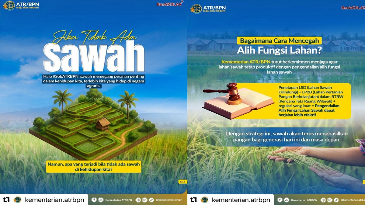 Kementerian ATR/BPN Perketat Pengendalian Alih Fungsi Lahan Demi Jaga Ketahanan Pangan