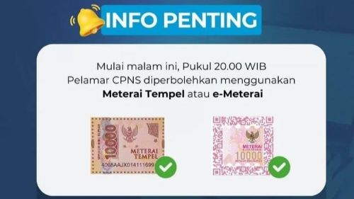 CPNS 2024 Bisa Pakai Meterai Tempel, Cek Ini Aturannya, Jangan Salah!