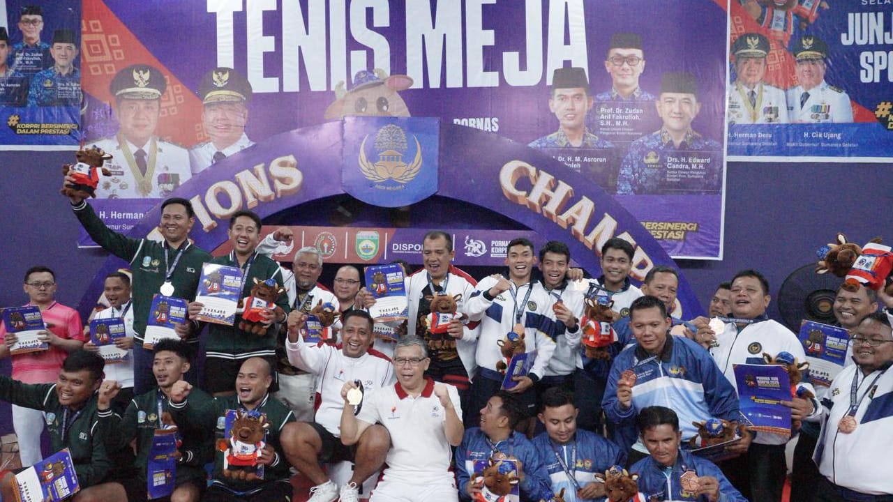 Tim Tenis Meja Beregu Putra Kemenimipas Sabet Medali Perunggu di PORNAS XVII KORPRI 2025