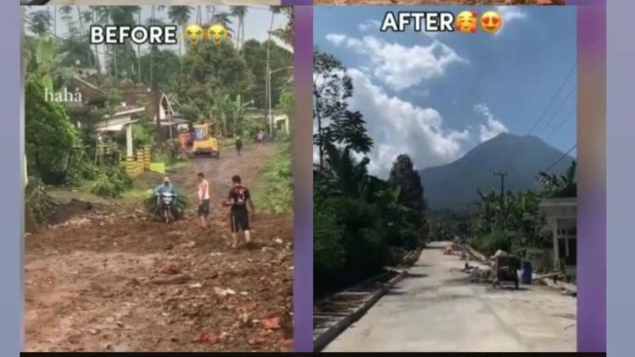 Viral, Penjual Bakso Perbaiki Jalan Desa Rusak Menjadi Mulus dengan Dana Pribadi