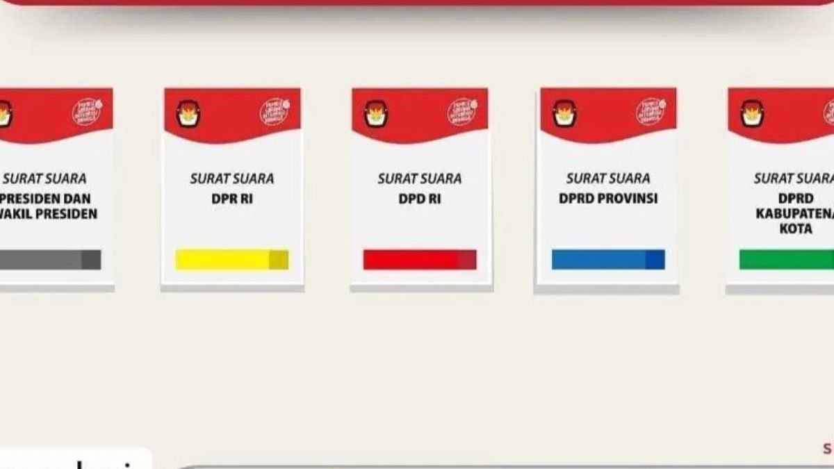 Ketahui Ada 5 Jenis Warna Surat Suara Pemilu 2024, Sebagai Pembeda dan Fungsinya