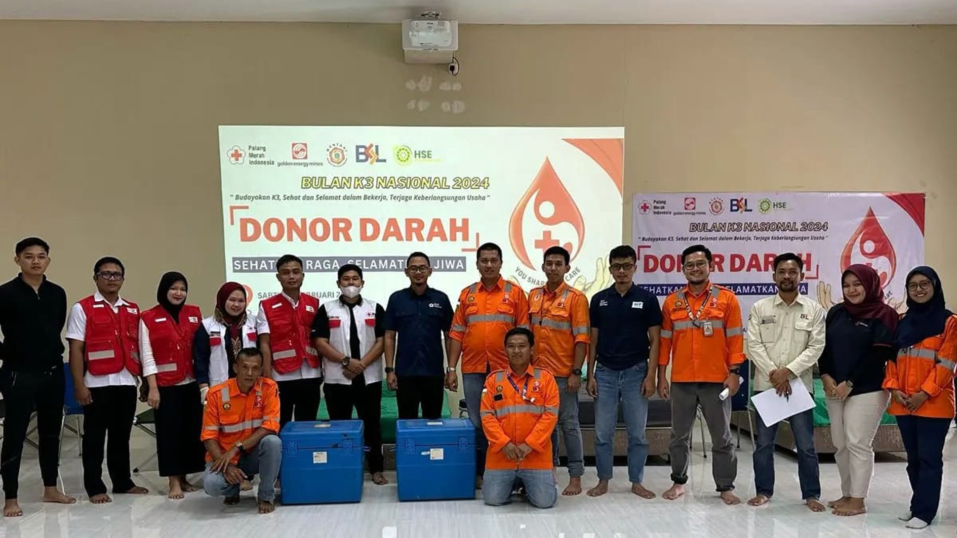Peringati Bulan K3 Nasional, PT BSL Gelar Donor Darah dan Berikan Dukungan Tim Futsal Usia Dini Muratara