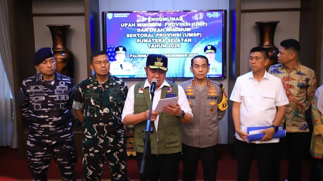 Gubernur Herman Deru Umumkan UMP Sumatera Selatan 2026 Rp3.942.963