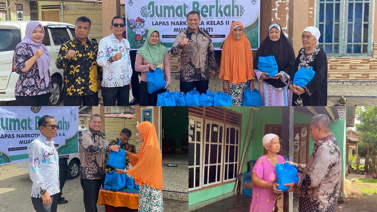 Lapas Narkotika Muara Beliti Gelar Jumat Berkah, Bagikan Sembako kepada Masyarakat Sekitar