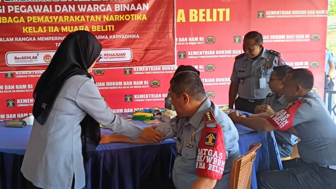 Sambut Hari Pengayoman Ke-79, Lapas Narkotika Kelas IIA Muara Beliti Adakan Kegiatan Pemeriksaan Kesehatan