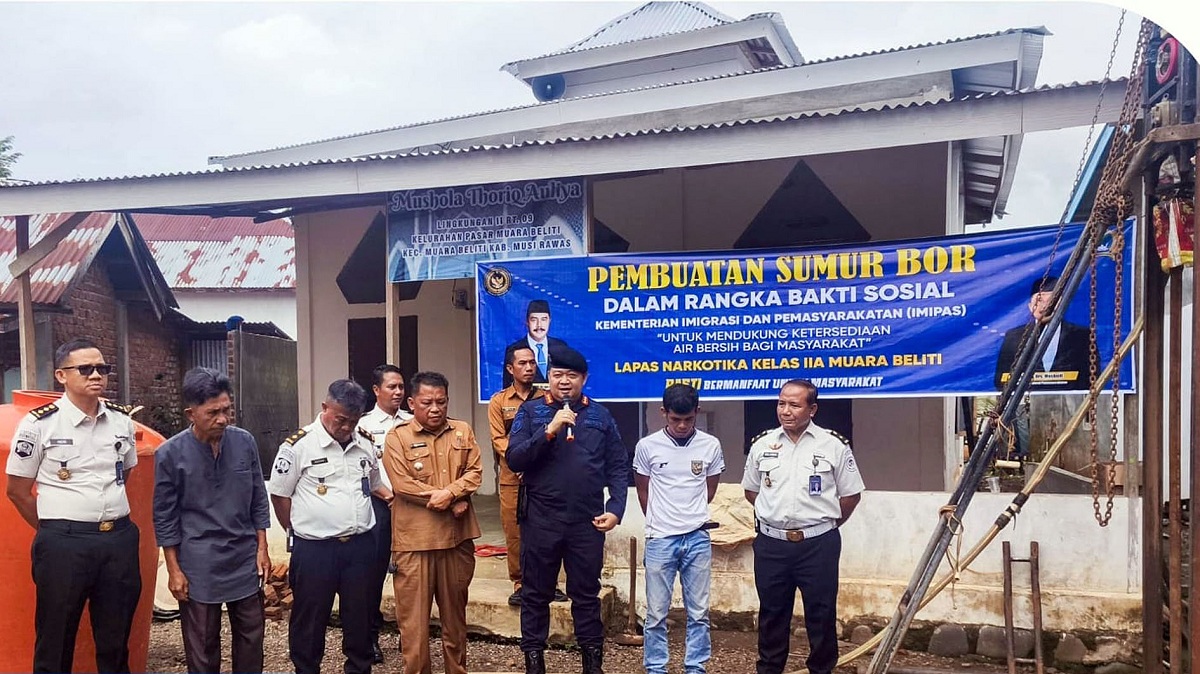 Lapas Narkotika Muara Beliti Bangun Sumur Bor, Bantu Masyarakat Dapatkan Air Bersih