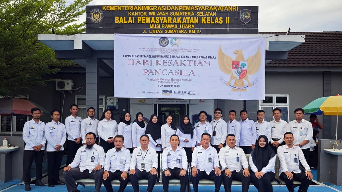 Bapas Muratara Gelar Upacara Hari Kesaktian Pancasila dengan Penuh Khidmat