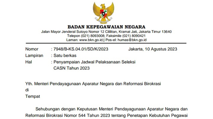 17 September 2023 Pendaftaran CPNS dan PPPK, Cek Link Unduh Lampirannya di Sini