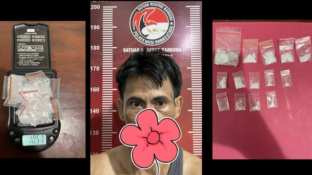 Roma Irama Ditangkap Polisi di Muratara, 14 Paket Sabu Diamankan